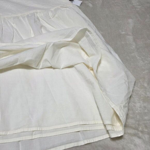 Old Navy 3X Embroidered Mini Swing Dress Creme Black Flutter Boho Pockets Cotton - Picture 5 of 11